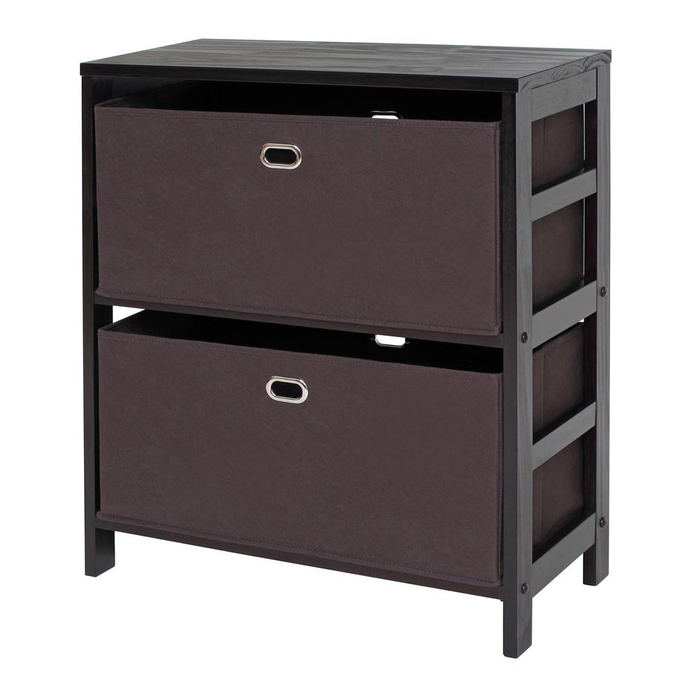 Torino 3-PC Set Storage Shelf w/ Black Fabric Baskets. Picture 1