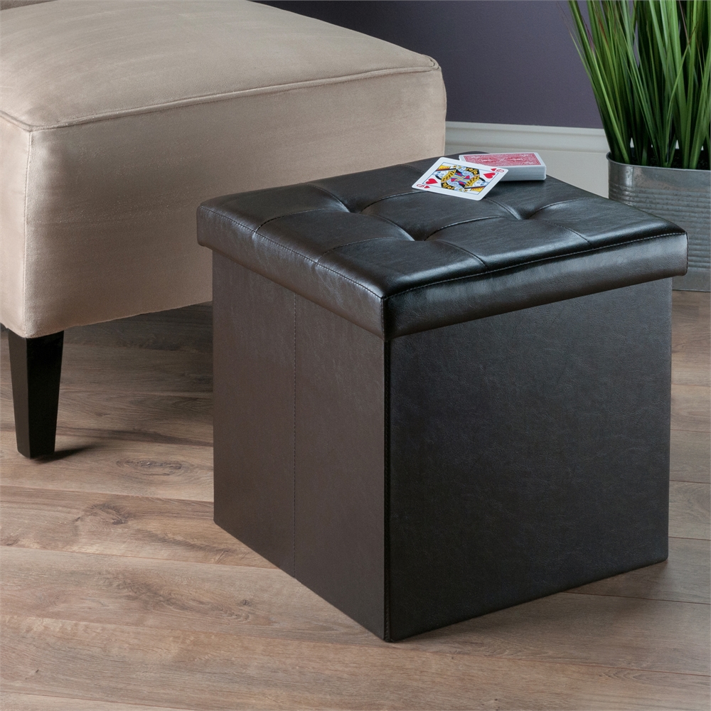 Ashford Ottoman with Storage Faux Leather. Picture 3