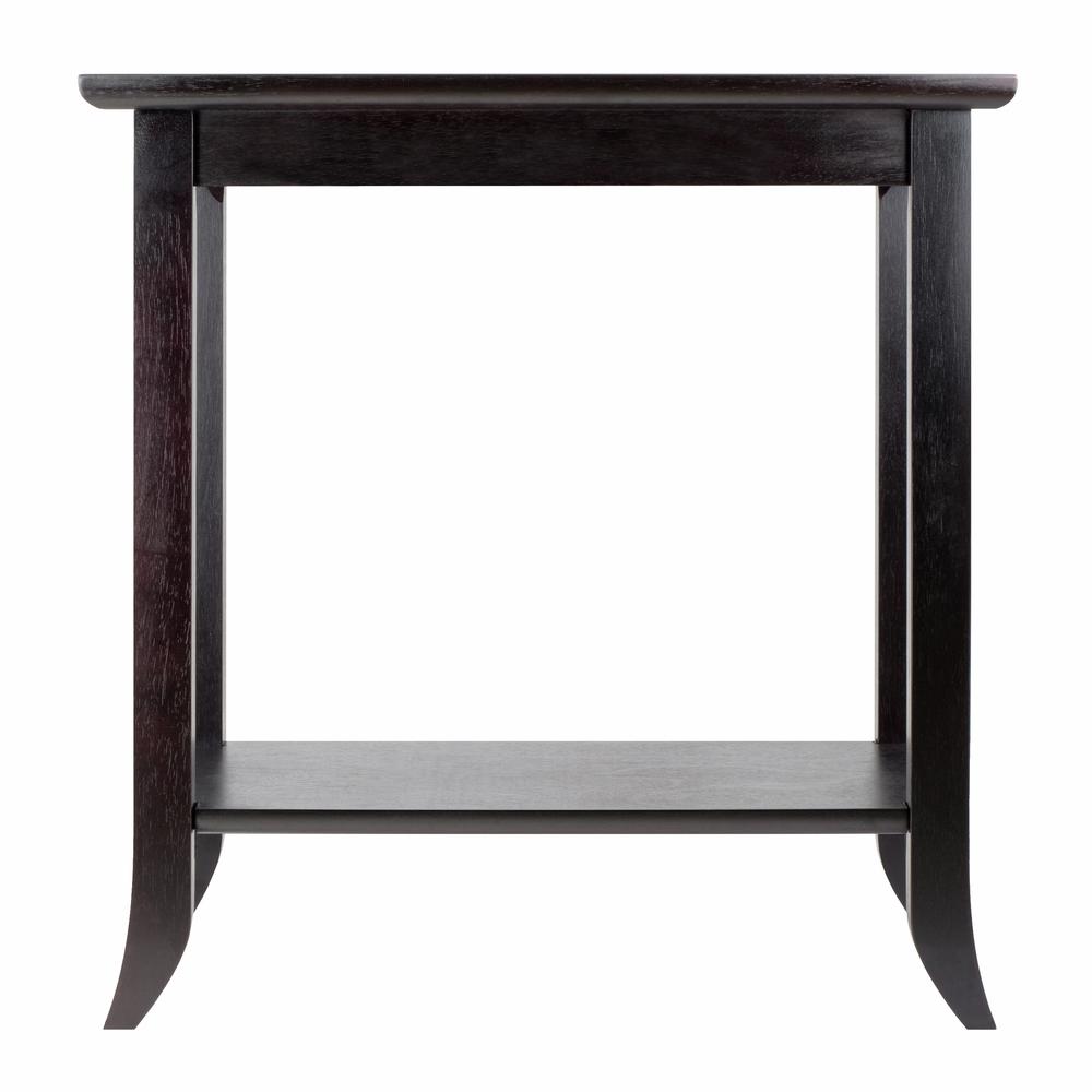 Genoa Rectangular End Table with Glass Top and shelf. Picture 3