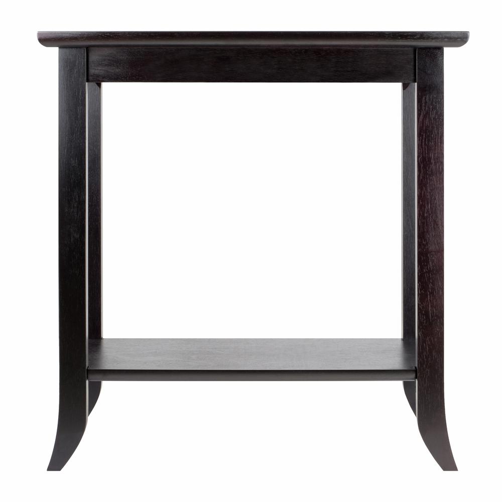 Genoa Rectangular End Table with Glass Top and shelf. Picture 5