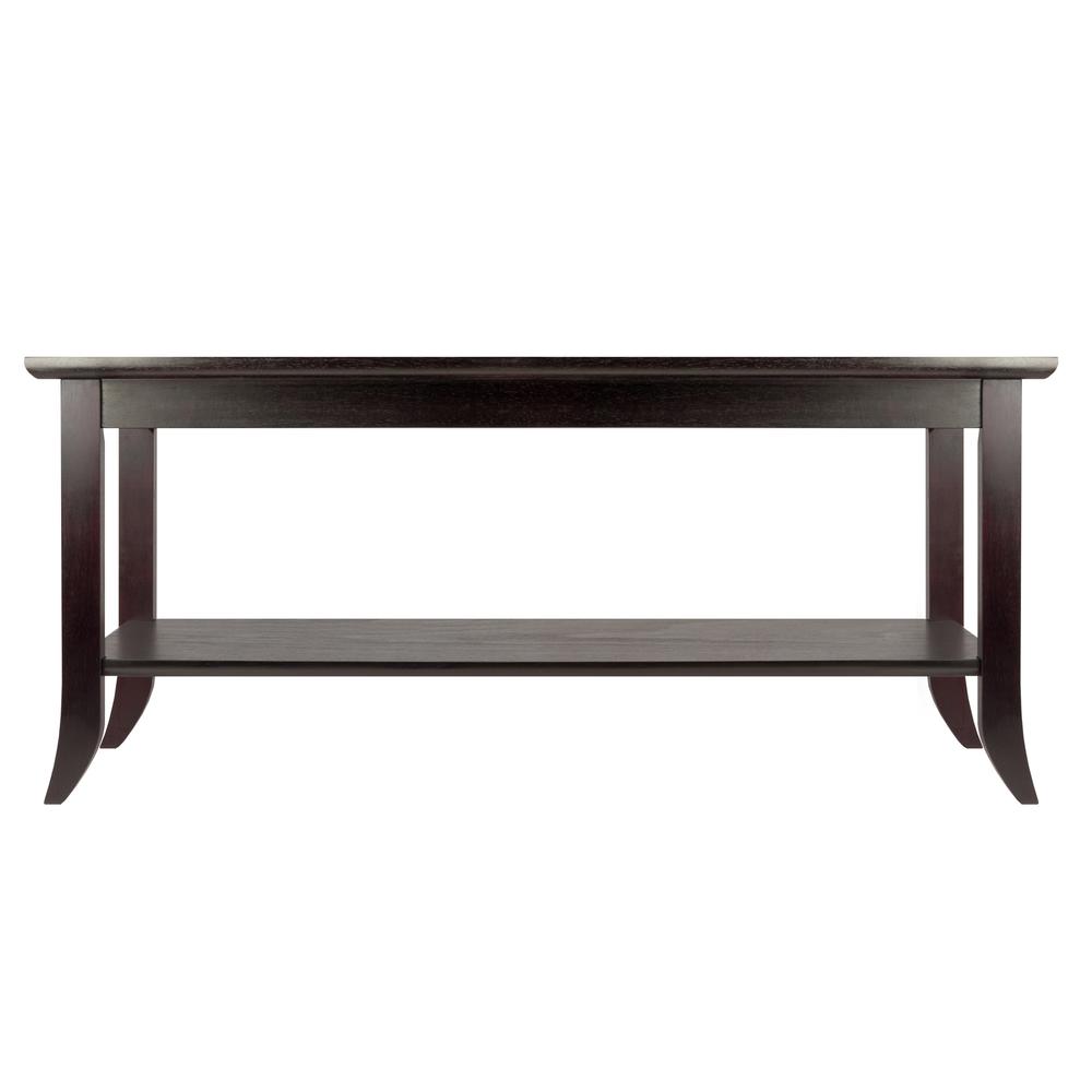 Genoa Rectangular Coffee Table with Glass top and Shelf. Picture 4
