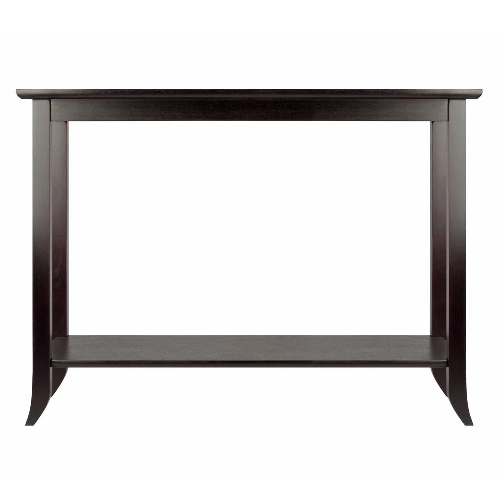 Genoa Rectangular Console Table with Glass and shelf. Picture 2