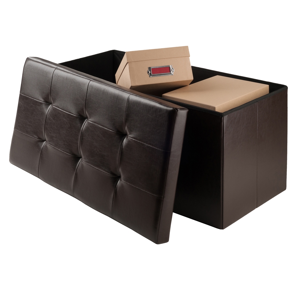 Ashford Ottoman with Storage Faux Leather. Picture 2