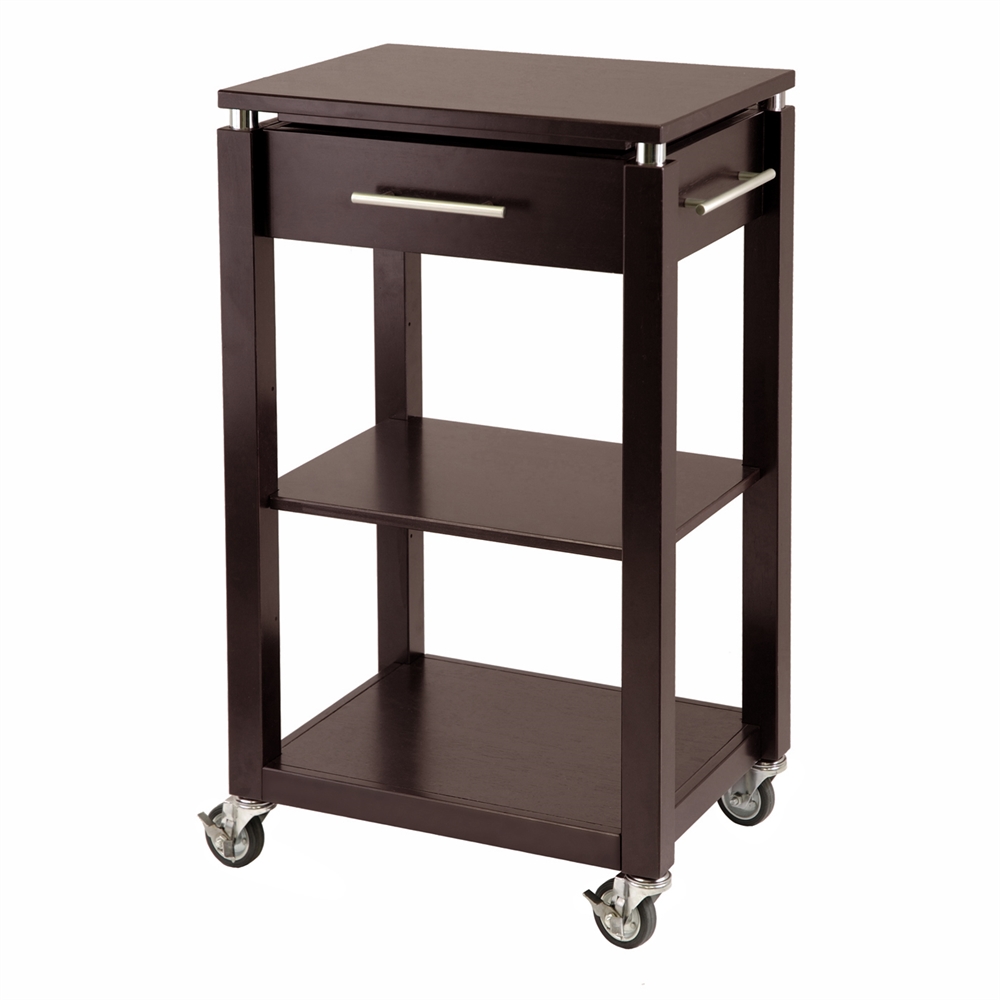 Linea Kitchen Cart with Chrome Accent. Picture 1
