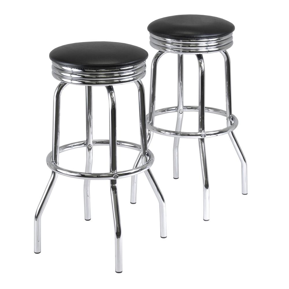 Summit 2-PC Swivel Stools with Faux Leather. The main picture.