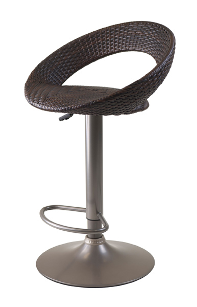 Bali Adjustable Airlift Stool, Woven Seat. Picture 1