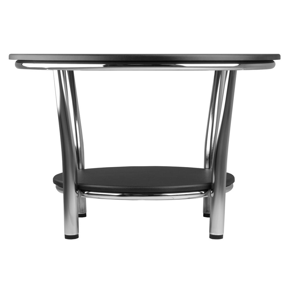 Maya Round Coffee Table, Black Top, Metal Legs. Picture 2