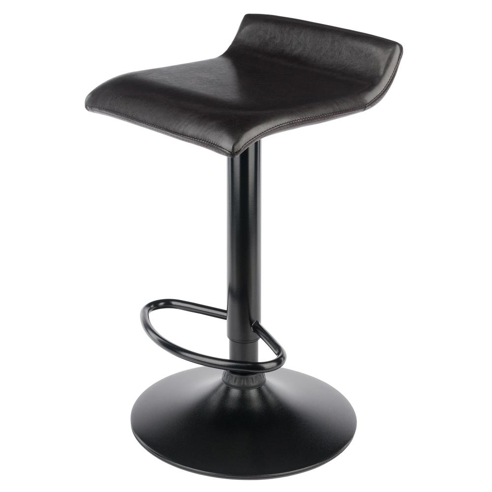 Paris Set of 2 Airlift Adjustable Swivel Stool with PU Leather Seat and Black Metal Base. Picture 2
