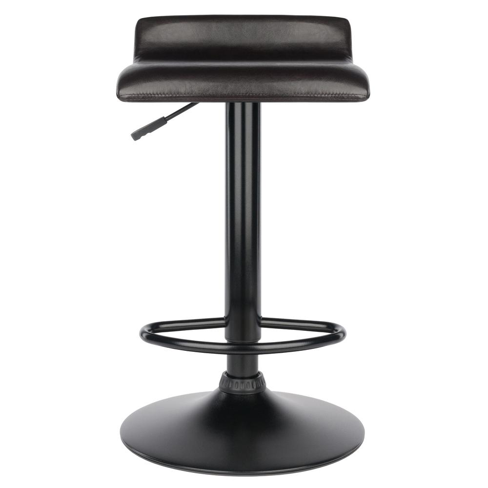 Paris Set of 2 Airlift Adjustable Swivel Stool with PU Leather Seat and Black Metal Base. Picture 3