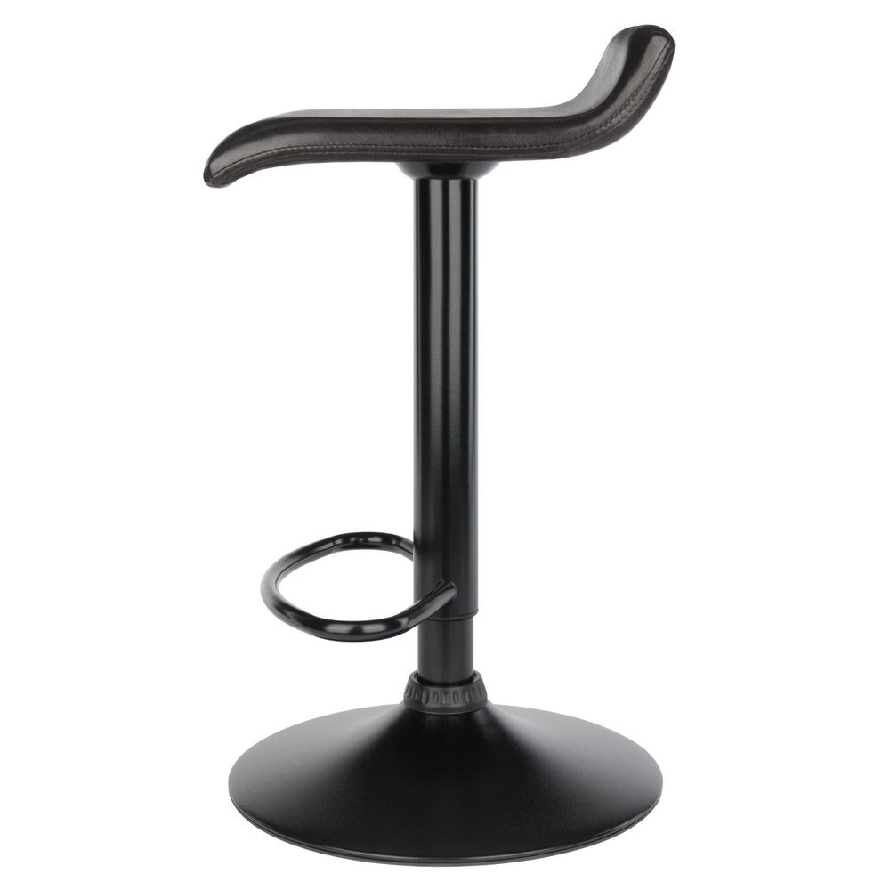 Paris Set of 2 Airlift Adjustable Swivel Stool with PU Leather Seat and Black Metal Base. Picture 4