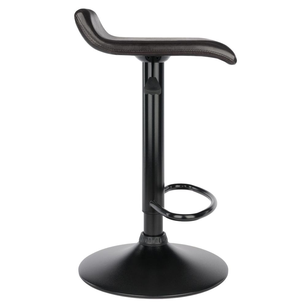 Paris Set of 2 Airlift Adjustable Swivel Stool with PU Leather Seat and Black Metal Base. Picture 9