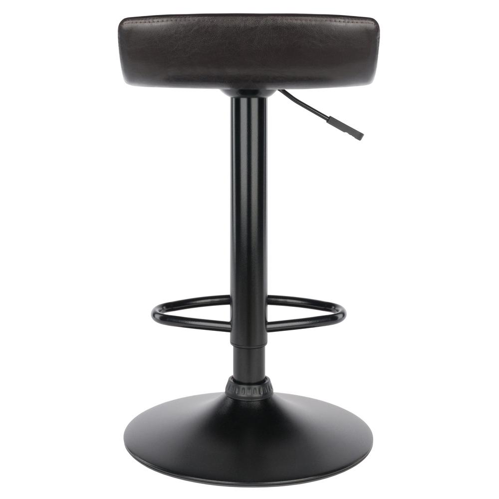 Paris Set of 2 Airlift Adjustable Swivel Stool with PU Leather Seat and Black Metal Base. Picture 5