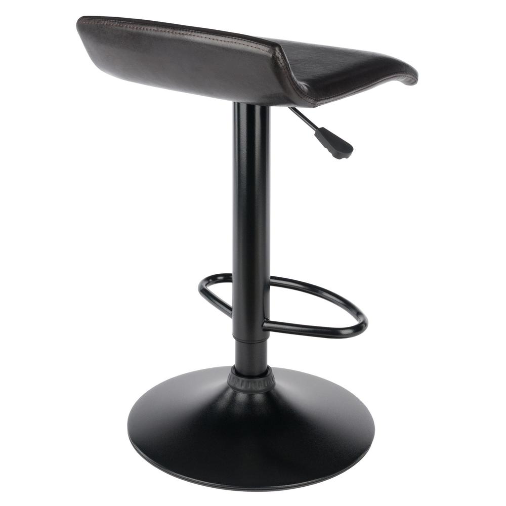 Paris Set of 2 Airlift Adjustable Swivel Stool with PU Leather Seat and Black Metal Base. Picture 7