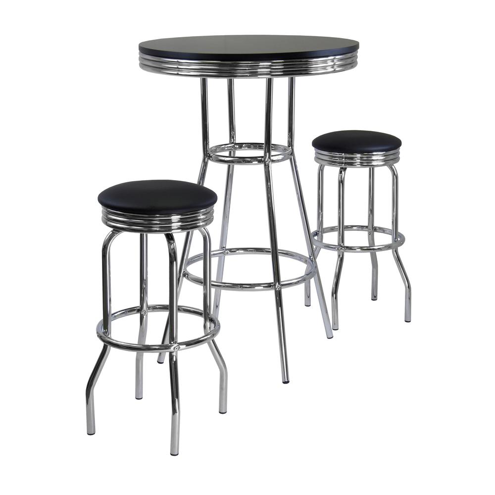 Summit 3pc Pub Table Set, includes 2 Swivel Stool. Picture 1