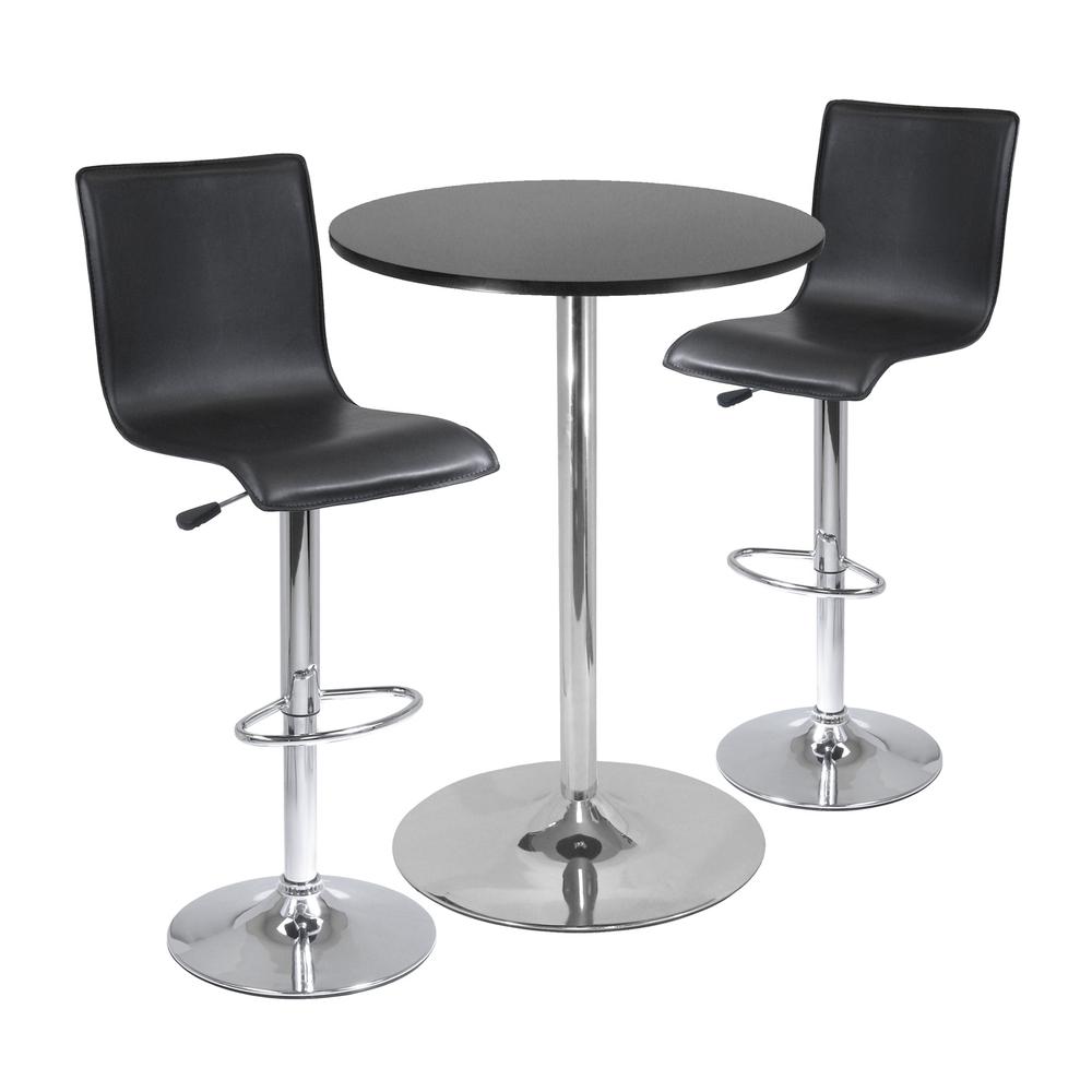 Spectrum,  3pc Pub Table Set, 28" Round Table with 2 L-Shape Airlift Stools. Picture 3