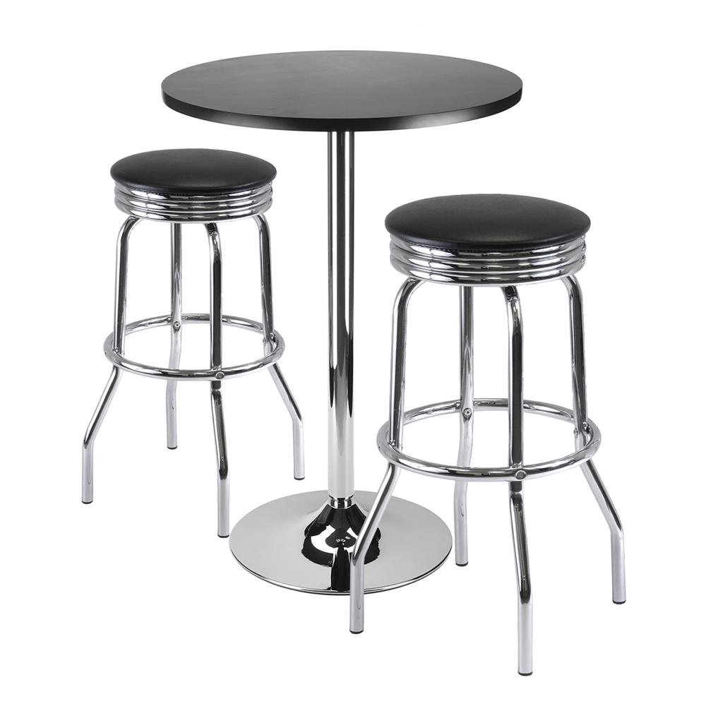 Summit 3-Pc Bar Table Set, 24" Table and 2 Stools. The main picture.