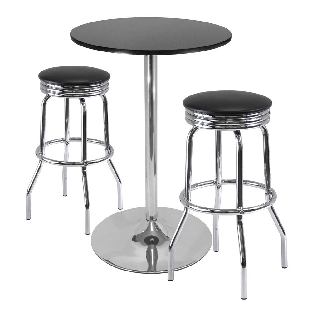 Summit 3-Pc Pub Table Set, 28" Table and 2 Stools. Picture 1