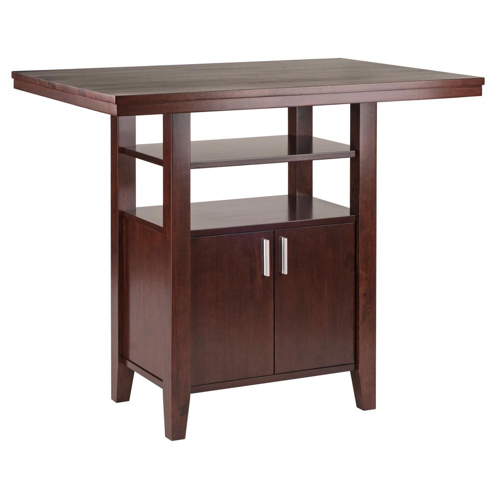 Albany High Table with Cabinet and Shelf in Walnut Finish. Picture 1