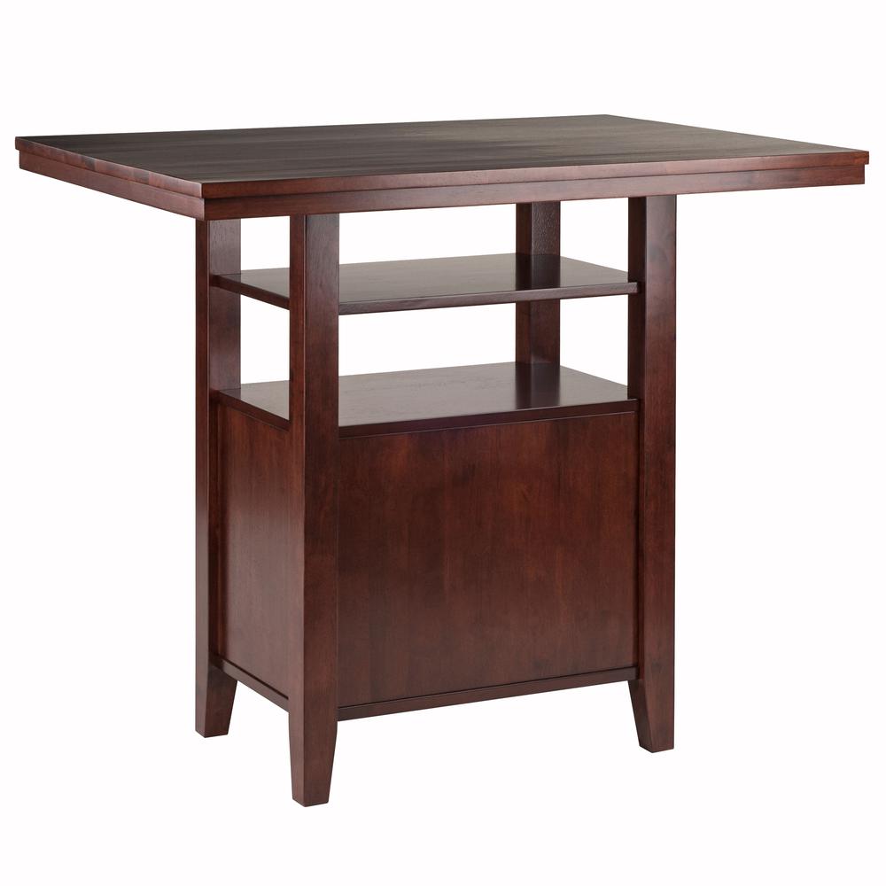 Albany High Table with Cabinet and Shelf in Walnut Finish. Picture 5