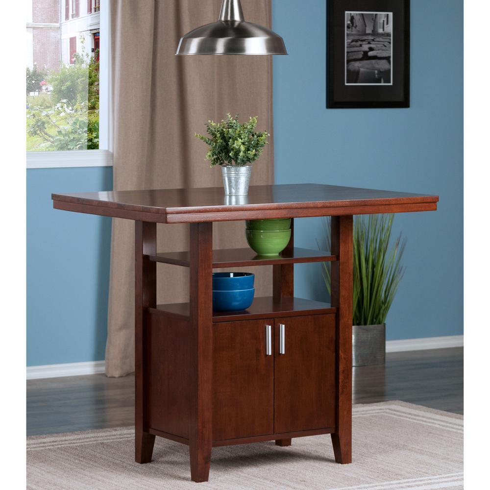 Albany High Table with Cabinet and Shelf in Walnut Finish. Picture 8