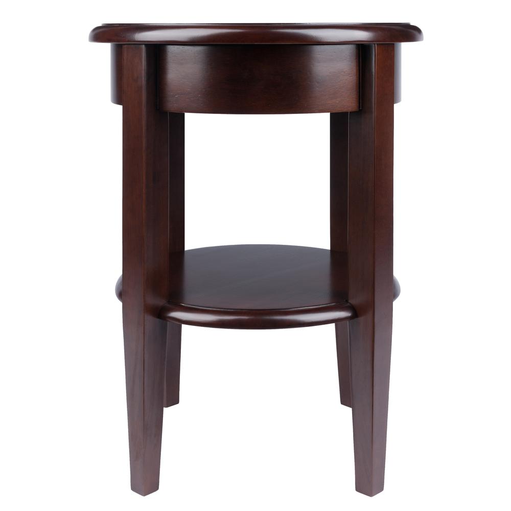 Concord Round End Table with Drawer and Shelf. Picture 4