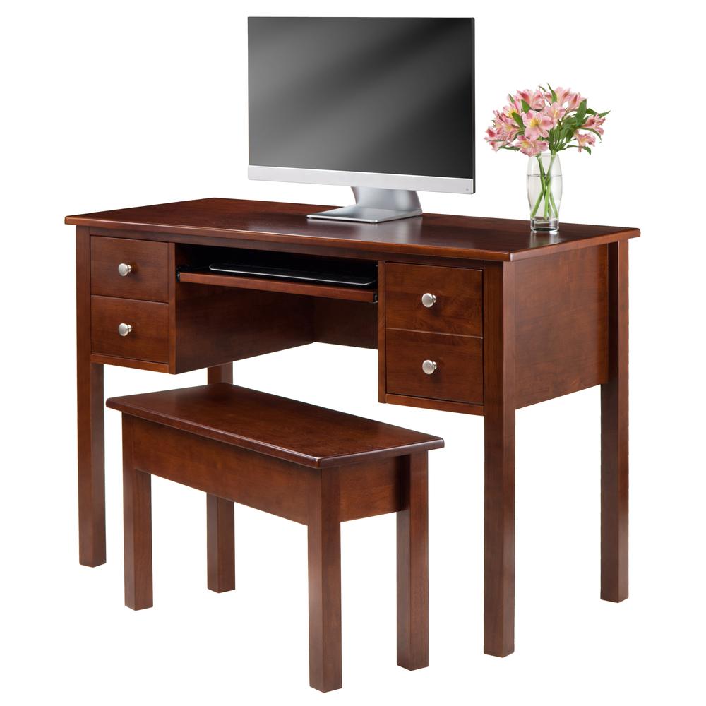 Emmett 2-pc Writing Desk with Storage Bench Set. Picture 2