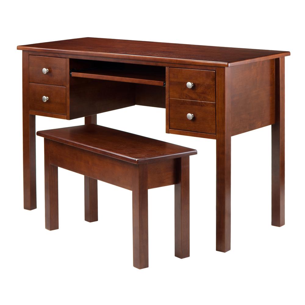 Emmett 2-pc Writing Desk with Storage Bench Set. Picture 1