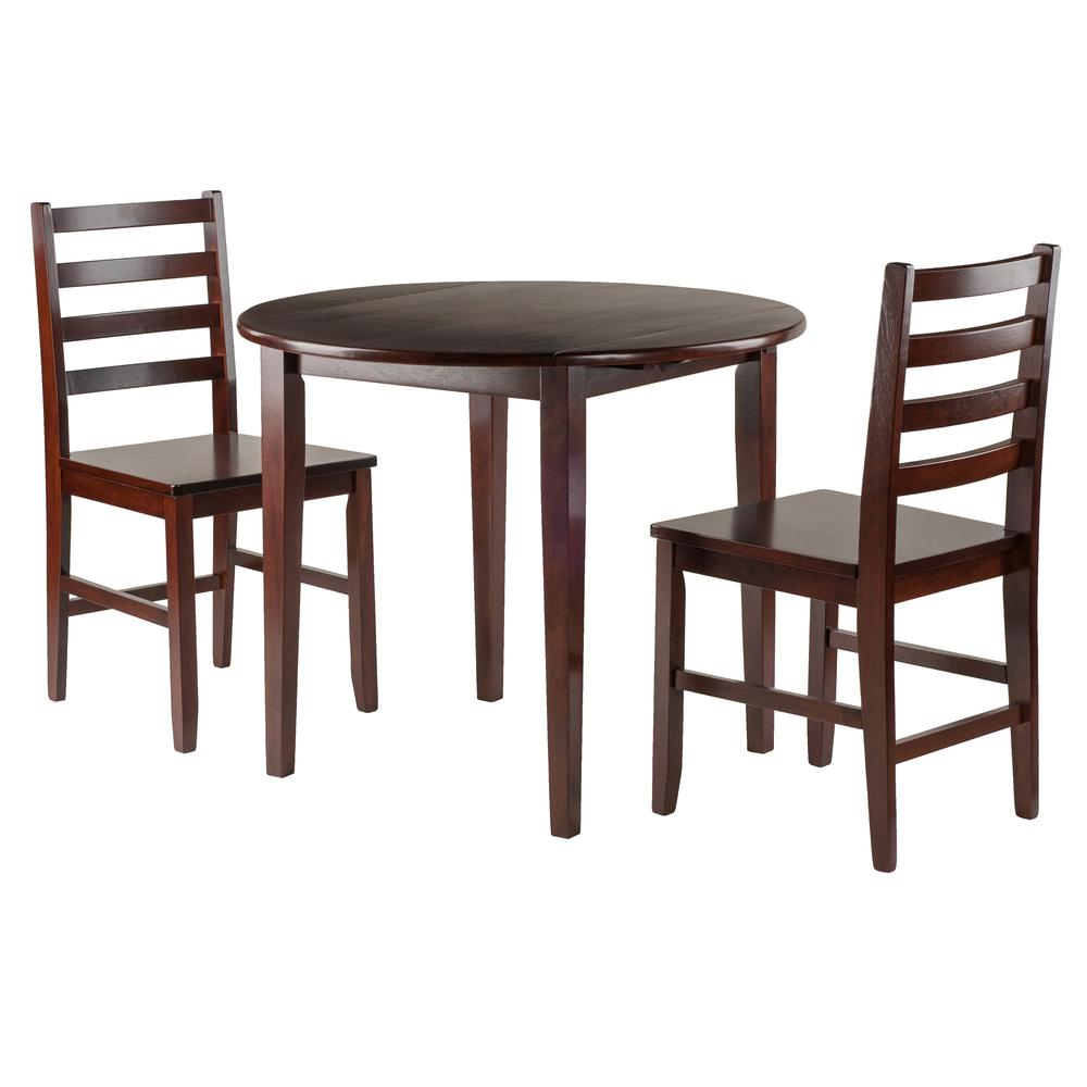 Clayton 3-PC Set Drop Leaf Table with 2 Ladderback Chairs. Picture 1