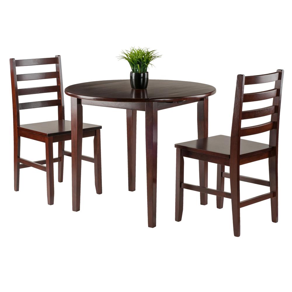 Clayton 3-PC Set Drop Leaf Table with 2 Ladderback Chairs. Picture 2