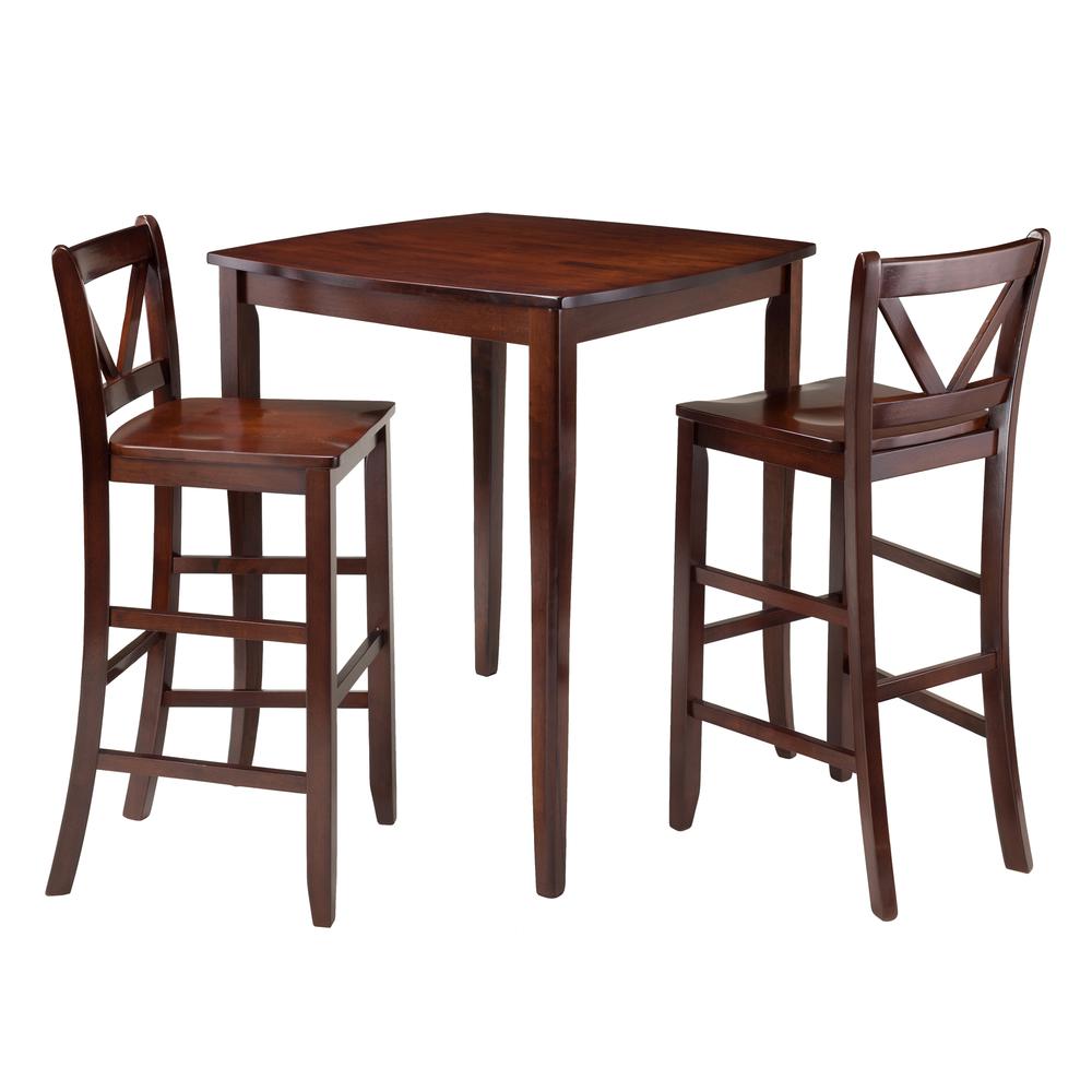 Inglewood 3-Pc High Table with 2 Bar V-Back Stools. Picture 1