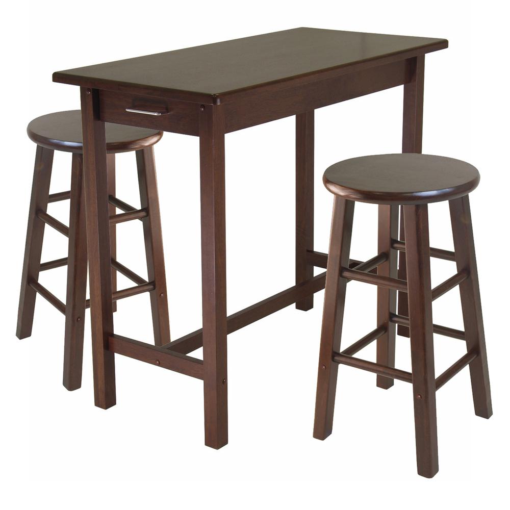 Sally 3-Pc Breakfast Table Set with 2 Square Leg Stools. The main picture.