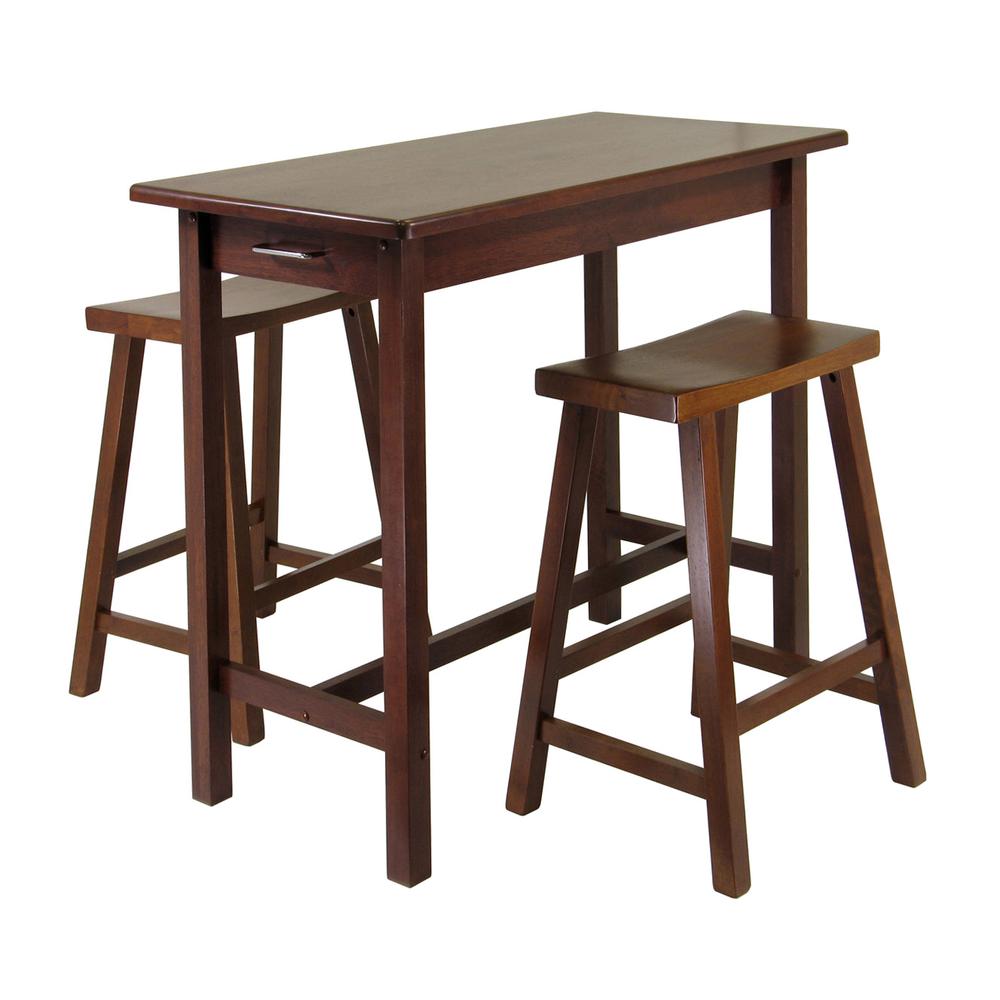 Sally 3-Pc Breakfast Table Set with 2 Saddle Seat Stools. The main picture.