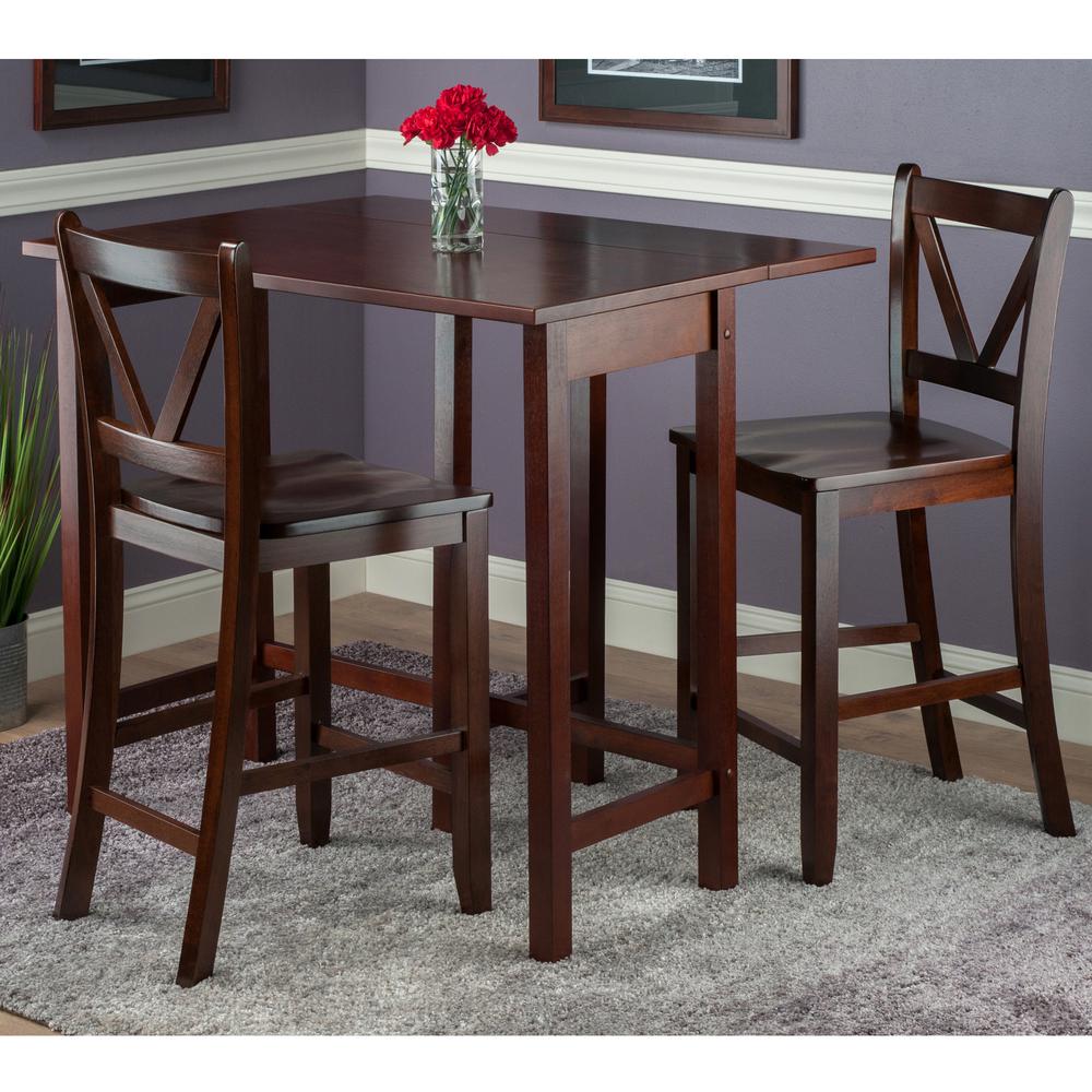 Lynnwood 3-Pc Drop Leaf Table with 2 Counter V-Back Stools. Picture 3