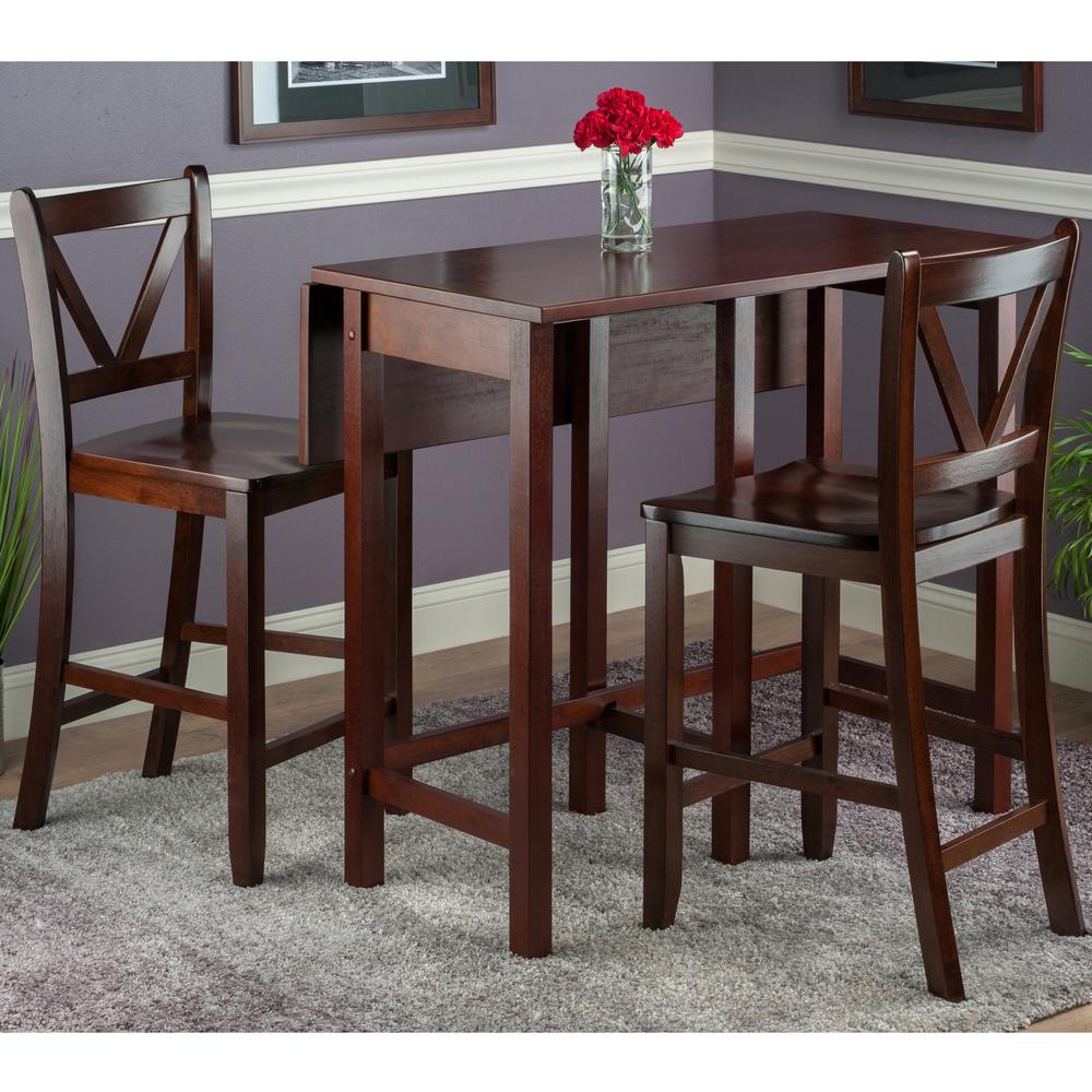 Lynnwood 3-Pc Drop Leaf Table with 2 Counter V-Back Stools. Picture 4