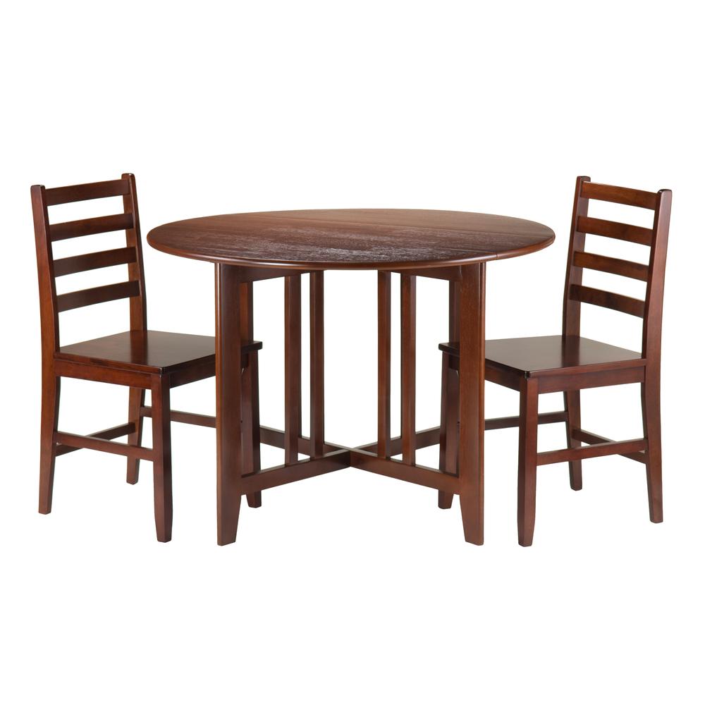 Alamo 3-Pc Round Drop Leaf Table with 2 Hamilton Ladder Back Chairs. The main picture.