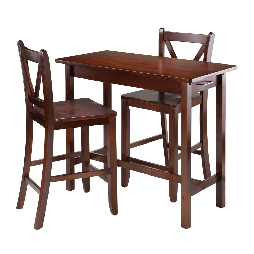 Sally 3-Pc Breakfast Table Set with 2 V-Back Stool. Picture 1