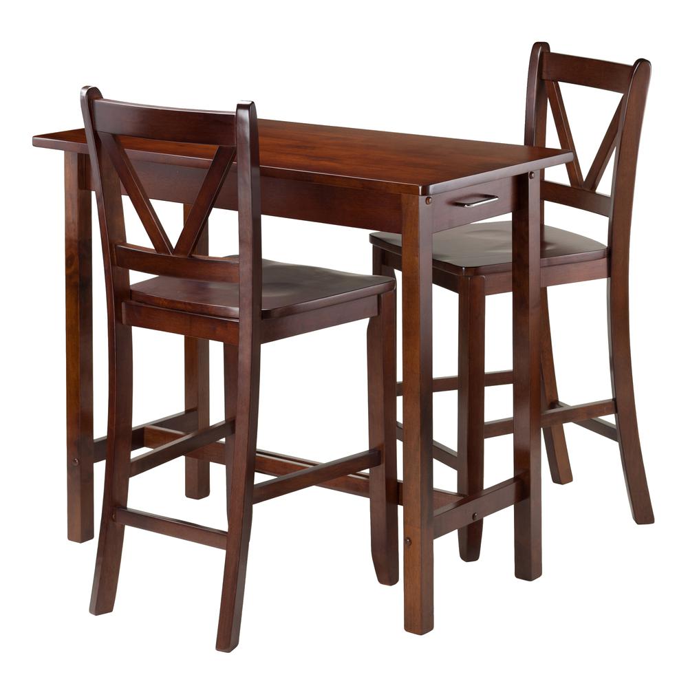 Sally 3-Pc Breakfast Table Set with 2 V-Back Stool. Picture 2