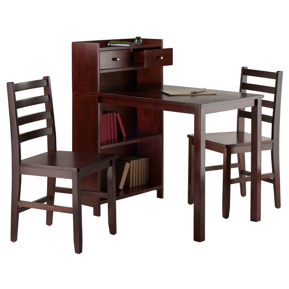 Tyler 3-Pc Set Table, Storage Shelf w/ Ladder Back Chairs. Picture 2