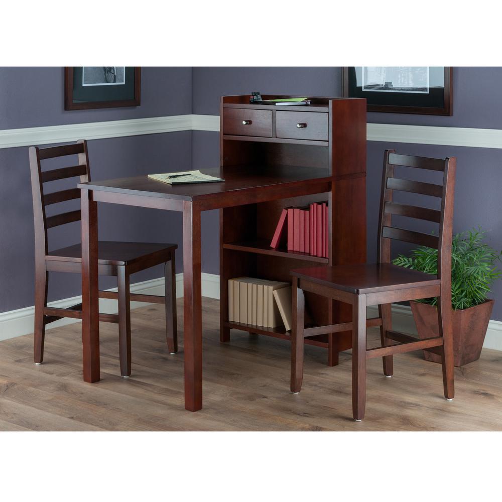 Tyler 3-Pc Set Table, Storage Shelf w/ Ladder Back Chairs. Picture 4
