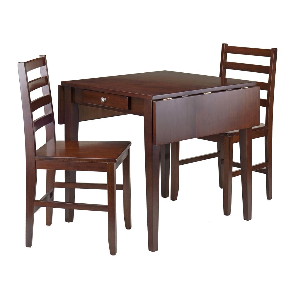 Hamilton 3-Pc Drop Leaf Dining Table with 2 Ladder Back Chairs. Picture 2