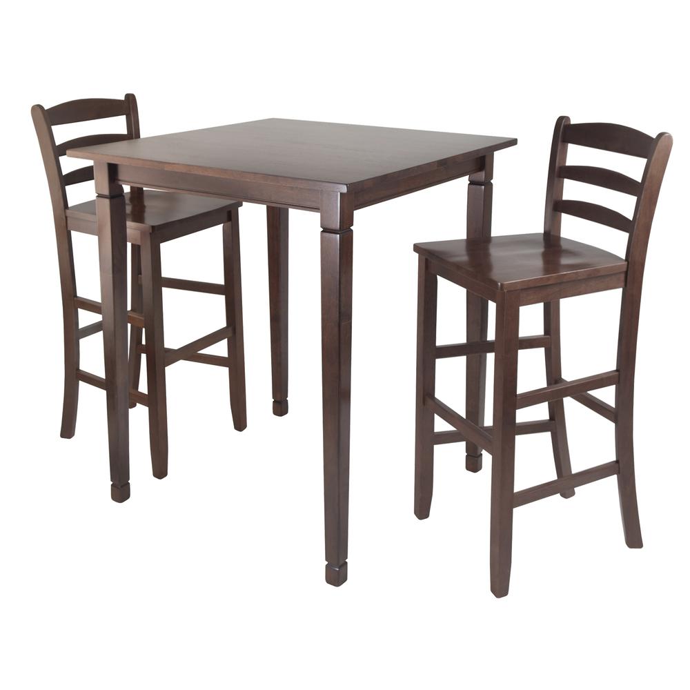 3-Pc Kingsgate High/Pub Dining Table with Ladder Back High Chair. Picture 1