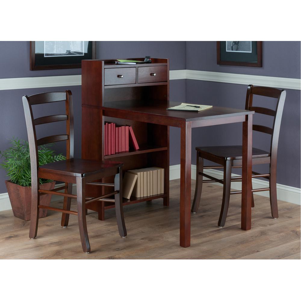 Tyler 3-Pc Set Table, Storage Shelf w/ Ladder Back Chairs. Picture 4