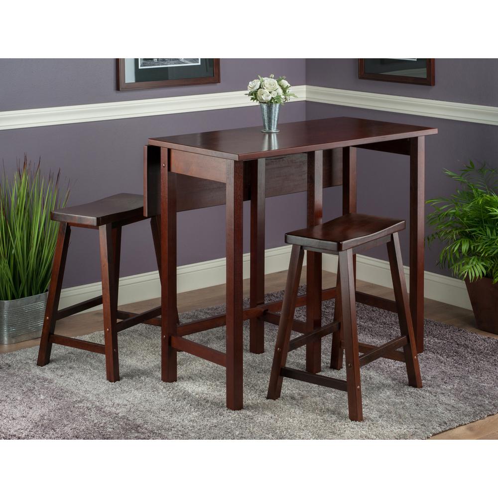 Lynnwood 3-Pc High Drop Leaf Table with 24" Saddle Seat Stool. Picture 3