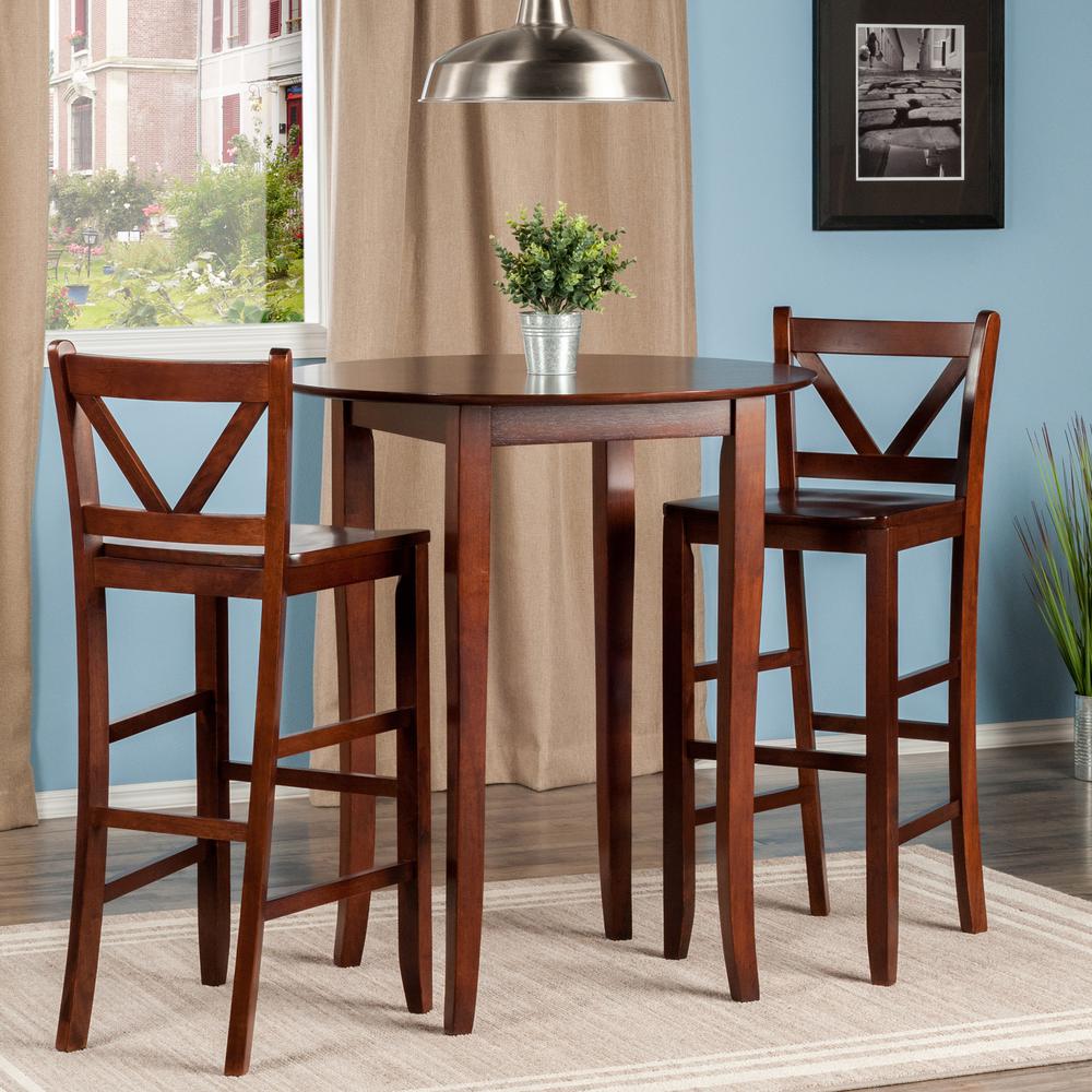 Fiona 3-Pc High Round Table with 2 Bar V-Back Stool. Picture 5