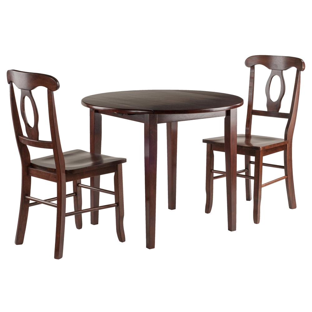 Clayton 3-PC Set Drop Leaf Table with 2 Keyhole Back Chairs. Picture 1