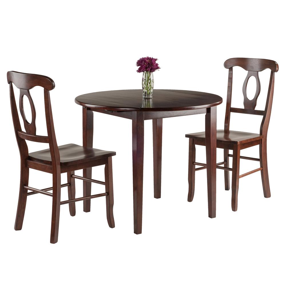 Clayton 3-PC Set Drop Leaf Table with 2 Keyhole Back Chairs. Picture 2