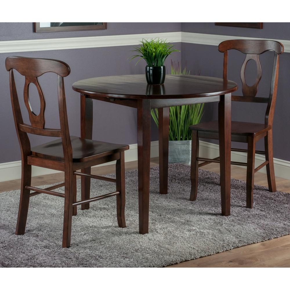 Clayton 3-PC Set Drop Leaf Table with 2 Keyhole Back Chairs. Picture 3