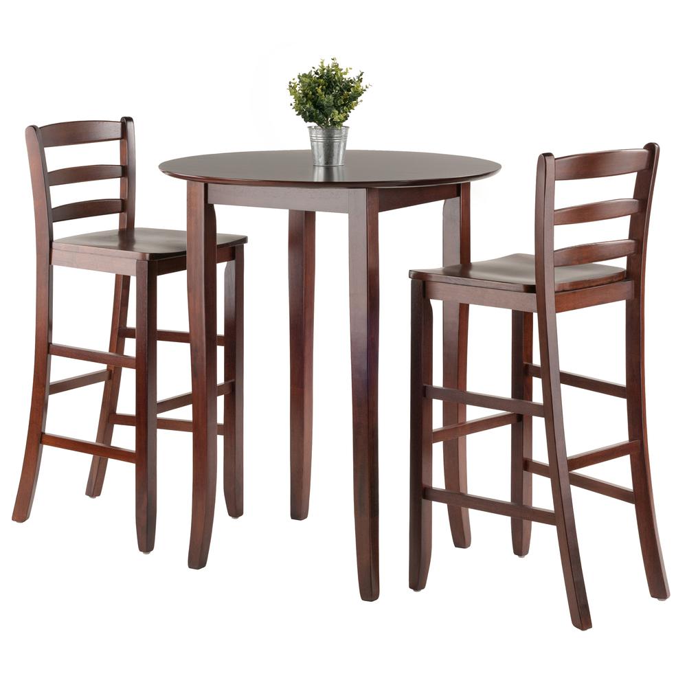 Fiona 3-Pc High Round Table with Ladder Back Stool. Picture 1