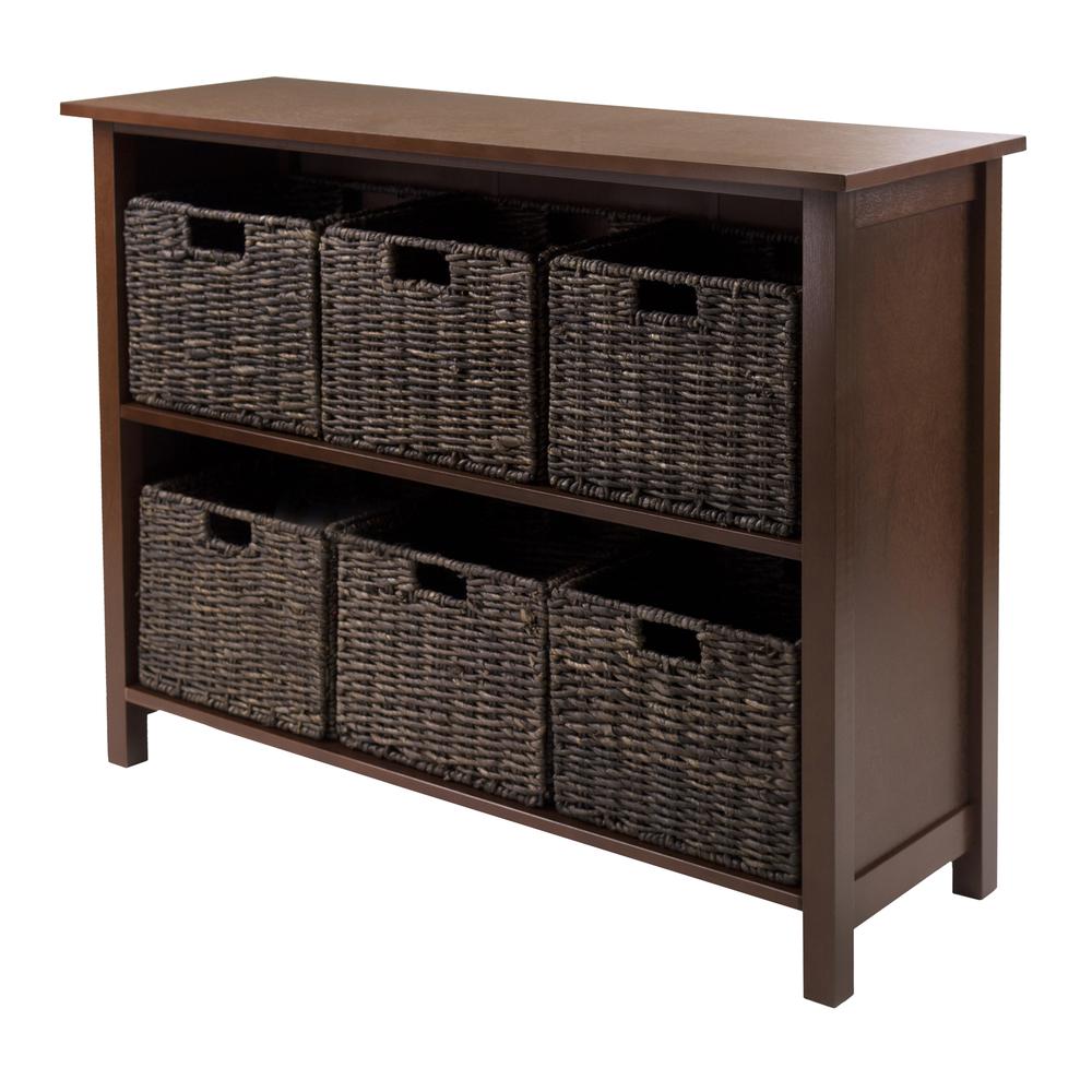 Granville 7-Pc Storage Shelf, 2-section wide with 6 Foldable Baskets. The main picture.