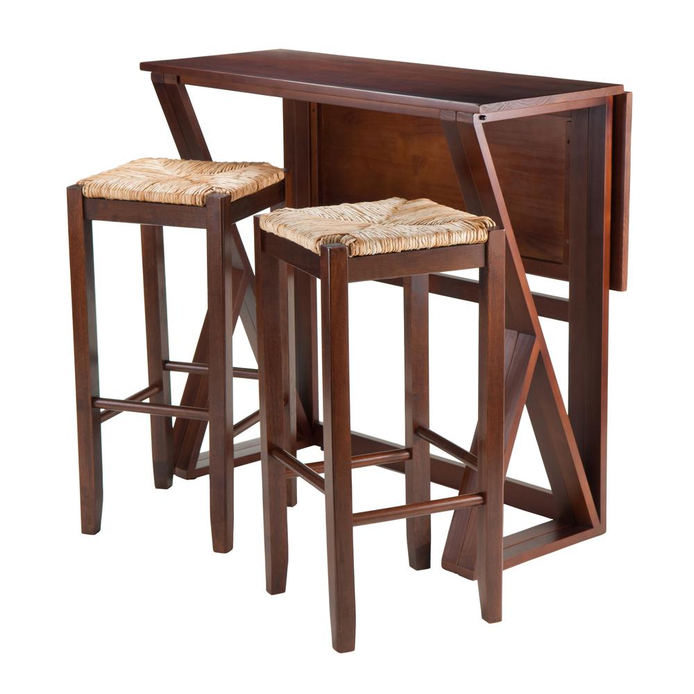 Harrington 3-Pc Drop Leaf High Table, 2-29" Rush Seat Stools. The main picture.